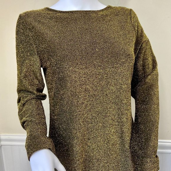 MICHAEL Michael Kors Metallic Cowl Back Gold Sheath Dress, M - Picture 6 of 16